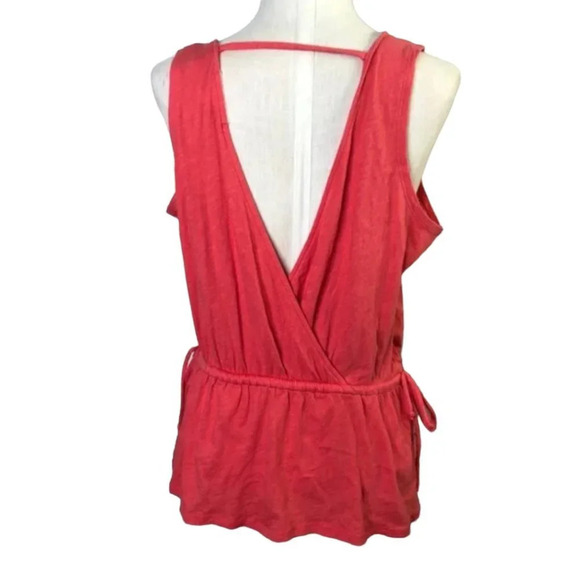 Anthropologie Pure + Good Becka Tank Top Surplice Jersey Drawstring‎ Red Size XS - Picture 6 of 8
